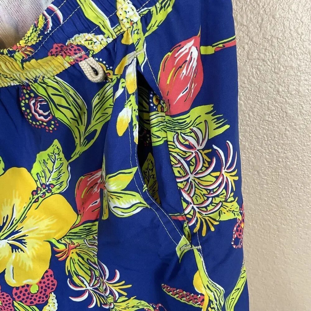 Polo Ralph Lauren Mens Swimwear Trunks Sz M Hawaiian Floral Beach‎ Tropical H3